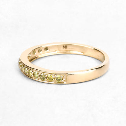 0.32 Carat Genuine Yellow Diamond 14K Yellow Gold Ring (I1-I2)  DestGlow