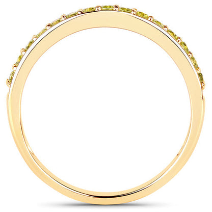 0.32 Carat Genuine Yellow Diamond 14K Yellow Gold Ring (I1-I2)  DestGlow