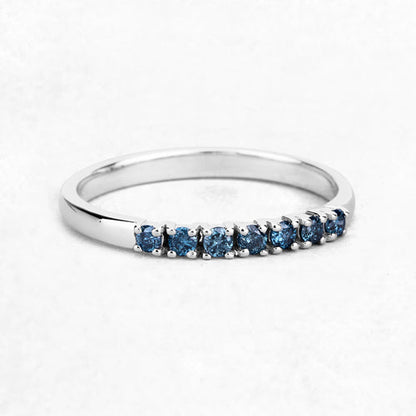 0.22 Carat Genuine Blue Diamond 14K White Gold Ring (I1-I2)  DestGlow