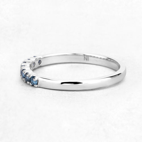 0.22 Carat Genuine Blue Diamond 14K White Gold Ring (I1-I2)  DestGlow