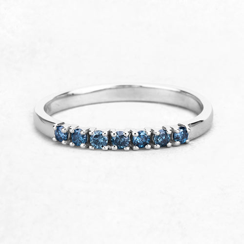 0.22 Carat Genuine Blue Diamond 14K White Gold Ring (I1-I2)  DestGlow
