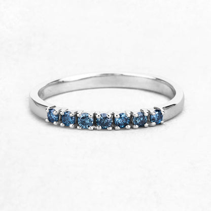 0.22 Carat Genuine Blue Diamond 14K White Gold Ring (I1-I2)  DestGlow