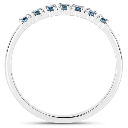 0.22 Carat Genuine Blue Diamond 14K White Gold Ring (I1-I2)  DestGlow