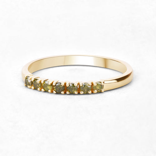 0.22 Carat Genuine Dark Yellow Diamond 14K Yellow Gold Ring (I1-I2) by Bids.com