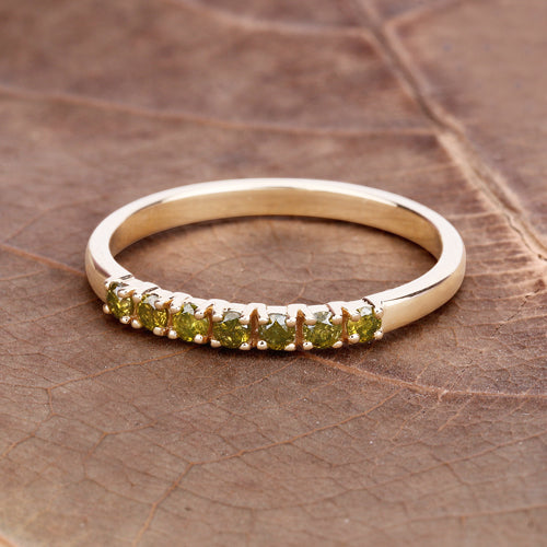 0.22 Carat Genuine Dark Yellow Diamond 14K Yellow Gold Ring (I1-I2) by Bids.com