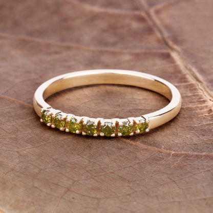 0.22 Carat Genuine Dark Yellow Diamond 14K Yellow Gold Ring (I1-I2) by Bids.com