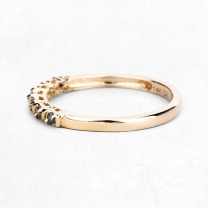 0.16 Carat Genuine Green Diamond 14K Yellow Gold Ring (I1-I2)  DestGlow