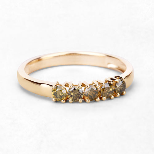 0.46 Carat Genuine Yellow Diamond 14K Yellow Gold Ring (I1-I2)  DestGlow