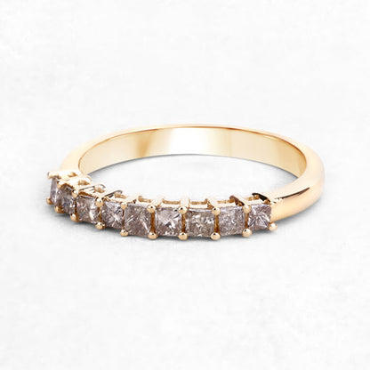 0.50 Carat Genuine Champagne Diamond 14K Yellow Gold Ring (I1-I2)  DestGlow