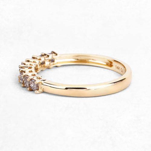 0.50 Carat Genuine Champagne Diamond 14K Yellow Gold Ring (I1-I2)  DestGlow