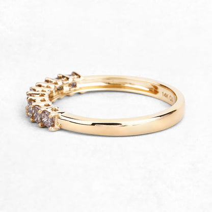 0.50 Carat Genuine Champagne Diamond 14K Yellow Gold Ring (I1-I2)  DestGlow