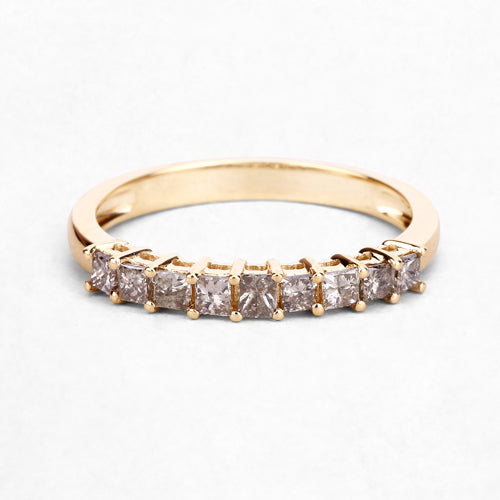 0.50 Carat Genuine Champagne Diamond 14K Yellow Gold Ring (I1-I2)  DestGlow