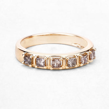 0.49 Carat Genuine Champagne Diamond 14K Yellow Gold Ring (I1-I2)  DestGlow