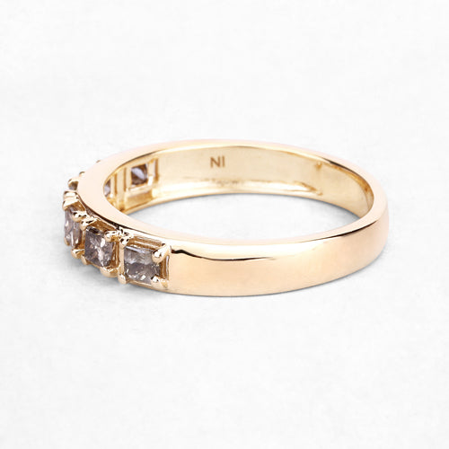 0.49 Carat Genuine Champagne Diamond 14K Yellow Gold Ring (I1-I2)  DestGlow