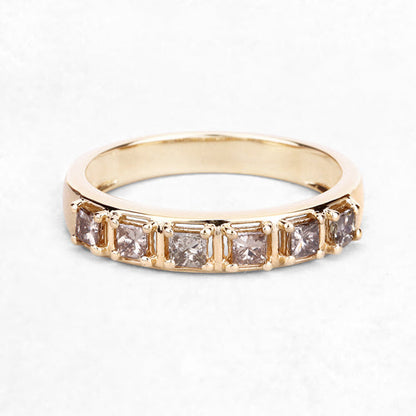 0.49 Carat Genuine Champagne Diamond 14K Yellow Gold Ring (I1-I2)  DestGlow