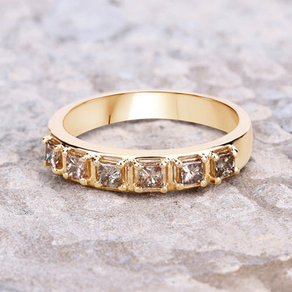0.49 Carat Genuine Champagne Diamond 14K Yellow Gold Ring (I1-I2)  DestGlow