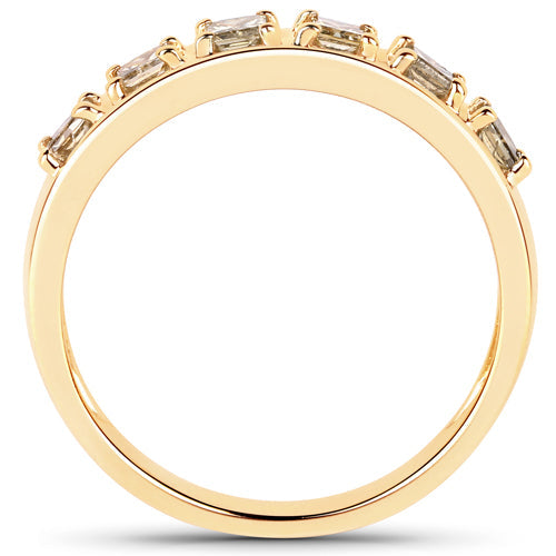0.49 Carat Genuine Champagne Diamond 14K Yellow Gold Ring (I1-I2)  DestGlow
