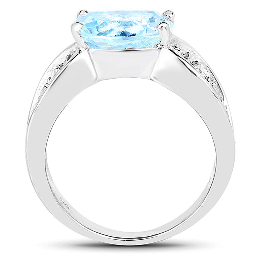 4.77 Carat Genuine Blue Topaz and Tanzanite .925 Sterling Silver Ring by Bids.com