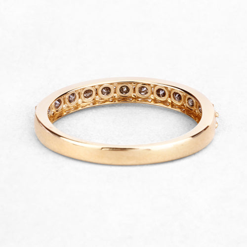 0.45 Carat Genuine Champagne Diamond 14K Yellow Gold Ring (I1-I2)  DestGlow
