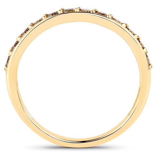 0.45 Carat Genuine Champagne Diamond 14K Yellow Gold Ring (I1-I2)  DestGlow