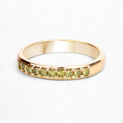 0.27 Carat Genuine Yellow Diamond 14K Yellow Gold Ring (SI1-SI2) by Bids.com