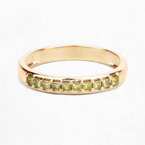 0.27 Carat Genuine Yellow Diamond 14K Yellow Gold Ring (SI1-SI2) by Bids.com