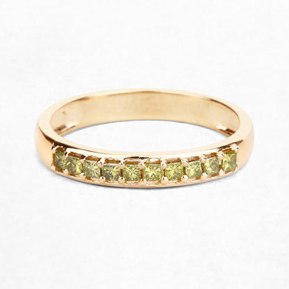 0.27 Carat Genuine Yellow Diamond 14K Yellow Gold Ring (SI1-SI2) by Bids.com