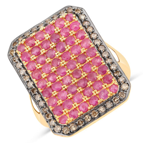 3.14 Carat Genuine Ruby and TTLB Diamond .925 Sterling Silver Ring by Bids.com