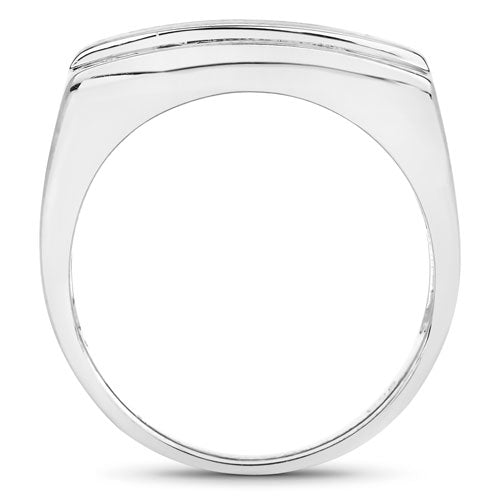 1.26 Carat Genuine Pink Sapphire and White Sapphire .925 Sterling Silver Ring  DestGlow