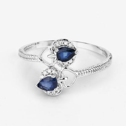 0.34 Carat Genuine Blue Sapphire and White Diamond 14K White Gold Ring by Bids.com
