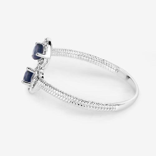 0.34 Carat Genuine Blue Sapphire and White Diamond 14K White Gold Ring by Bids.com
