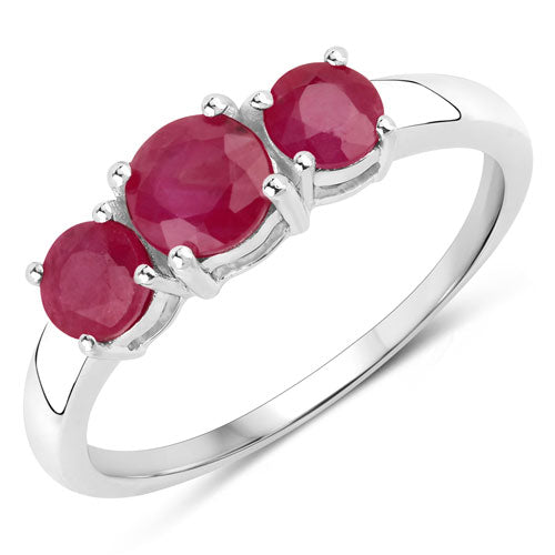 1.15 Carat Genuine Ruby 14K White Gold Ring by Bids.com