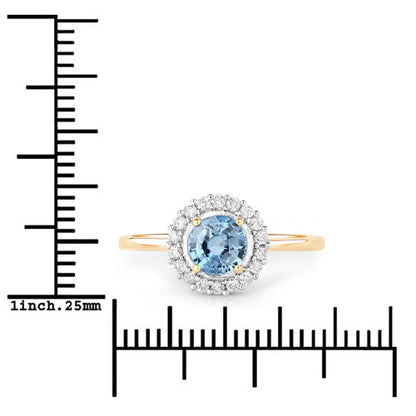 1.03 Carat Genuine Blue Sapphire and White Diamond 14K Yellow Gold Ring by Bids.com