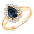 1.46 Carat Genuine Blue Sapphire and White Diamond 10K Yellow Gold Ring by Bids.com