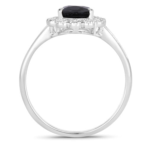 1.46 Carat Genuine Blue Sapphire and White Diamond 14K White Gold Ring by Bids.com