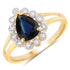 1.46 Carat Genuine Blue Sapphire and White Diamond 14K Yellow Gold Ring by Bids.com