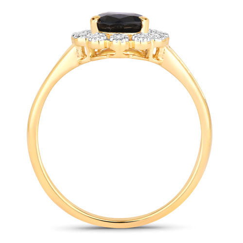 1.46 Carat Genuine Blue Sapphire and White Diamond 14K Yellow Gold Ring by Bids.com