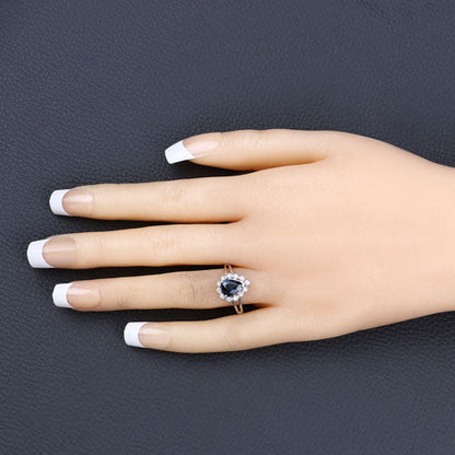 1.46 Carat Genuine Blue Sapphire and White Diamond 14K White Gold Ring by Bids.com