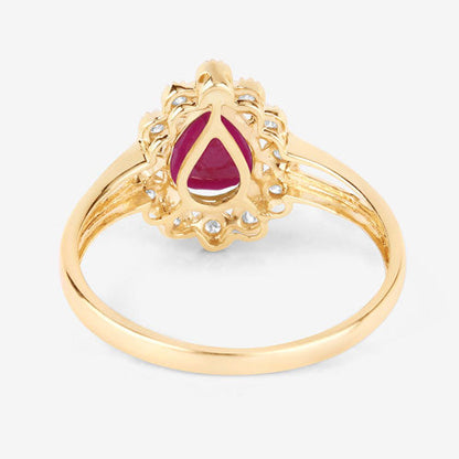 1.31 Carat Genuine Ruby and White Diamond 10K Yellow Gold Ring by Bids.com
