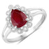 1.31 Carat Genuine Ruby and White Diamond 14K White Gold Ring by Bids.com