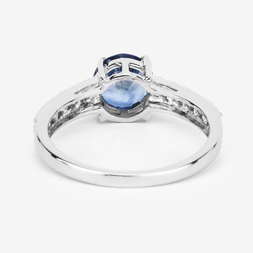 1.90 Carat Genuine Blue Sapphire and White Diamond 14K White Gold Ring by Bids.com