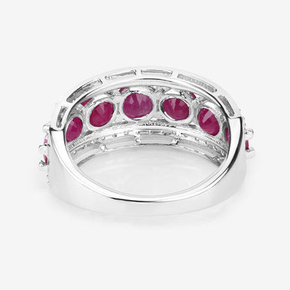 3.24 Carat Genuine Ruby and White Diamond 14K White Gold Ring by Bids.com