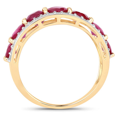3.24 Carat Genuine Ruby and White Diamond 14K Yellow Gold Ring by Bids.com