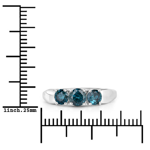1.03 Carat Genuine Blue Diamond 14K White Gold Ring by Bids.com