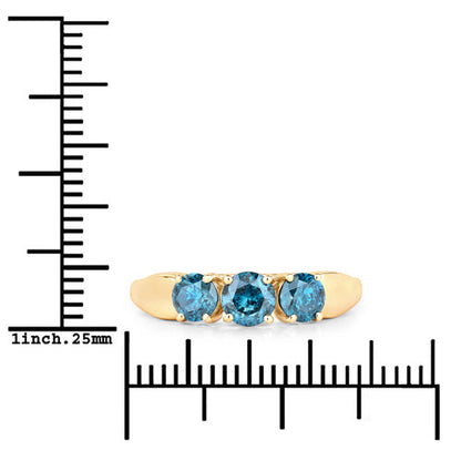1.03 Carat Genuine Blue Diamond 14K Yellow Gold Ring by Bids.com