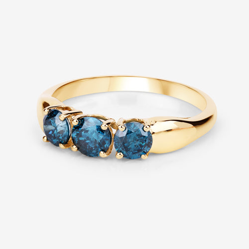 1.03 Carat Genuine Blue Diamond 14K Yellow Gold Ring by Bids.com