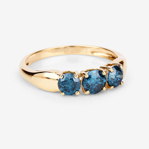 1.03 Carat Genuine Blue Diamond 14K Yellow Gold Ring by Bids.com
