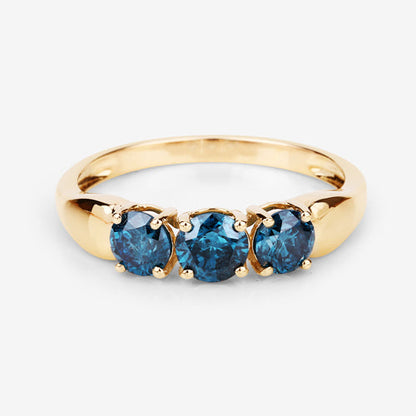 1.03 Carat Genuine Blue Diamond 14K Yellow Gold Ring by Bids.com