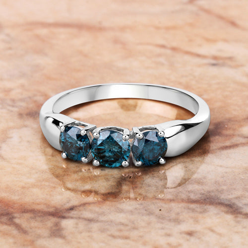 1.03 Carat Genuine Blue Diamond 14K White Gold Ring by Bids.com