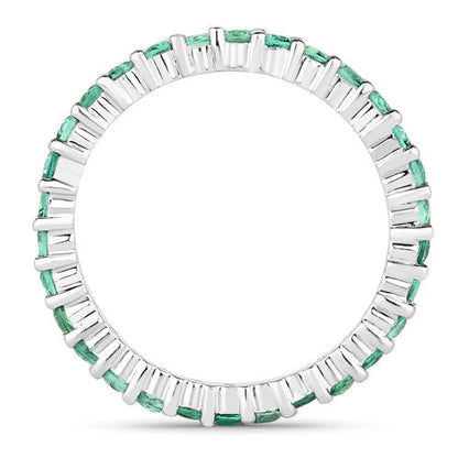 1.02 Carat Genuine Zambian Emerald 14K White Gold Ring  DestGlow
